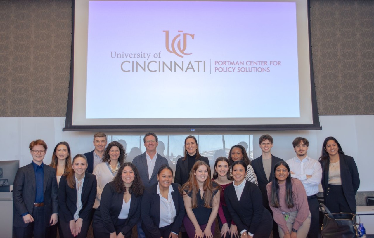 Student finalists pose with judges