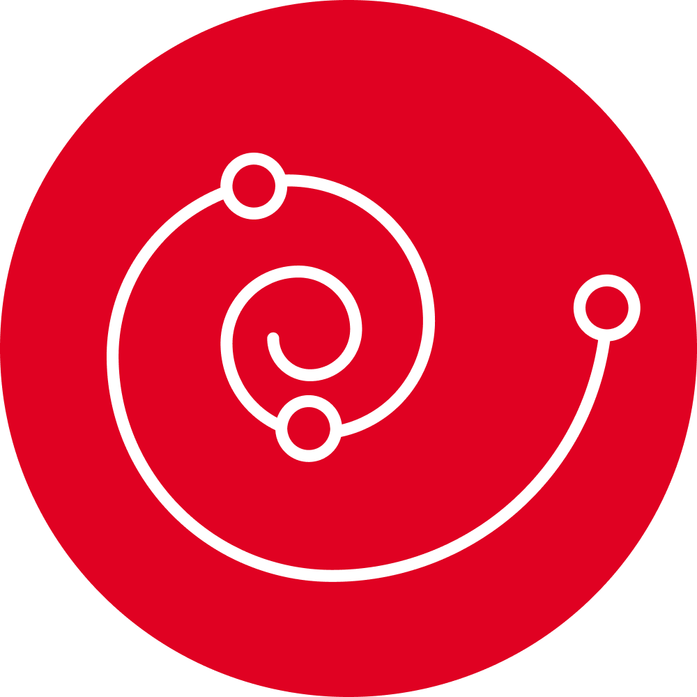 A circle created by connecting three arrows end to point to indicate a three phased cycle that repeats