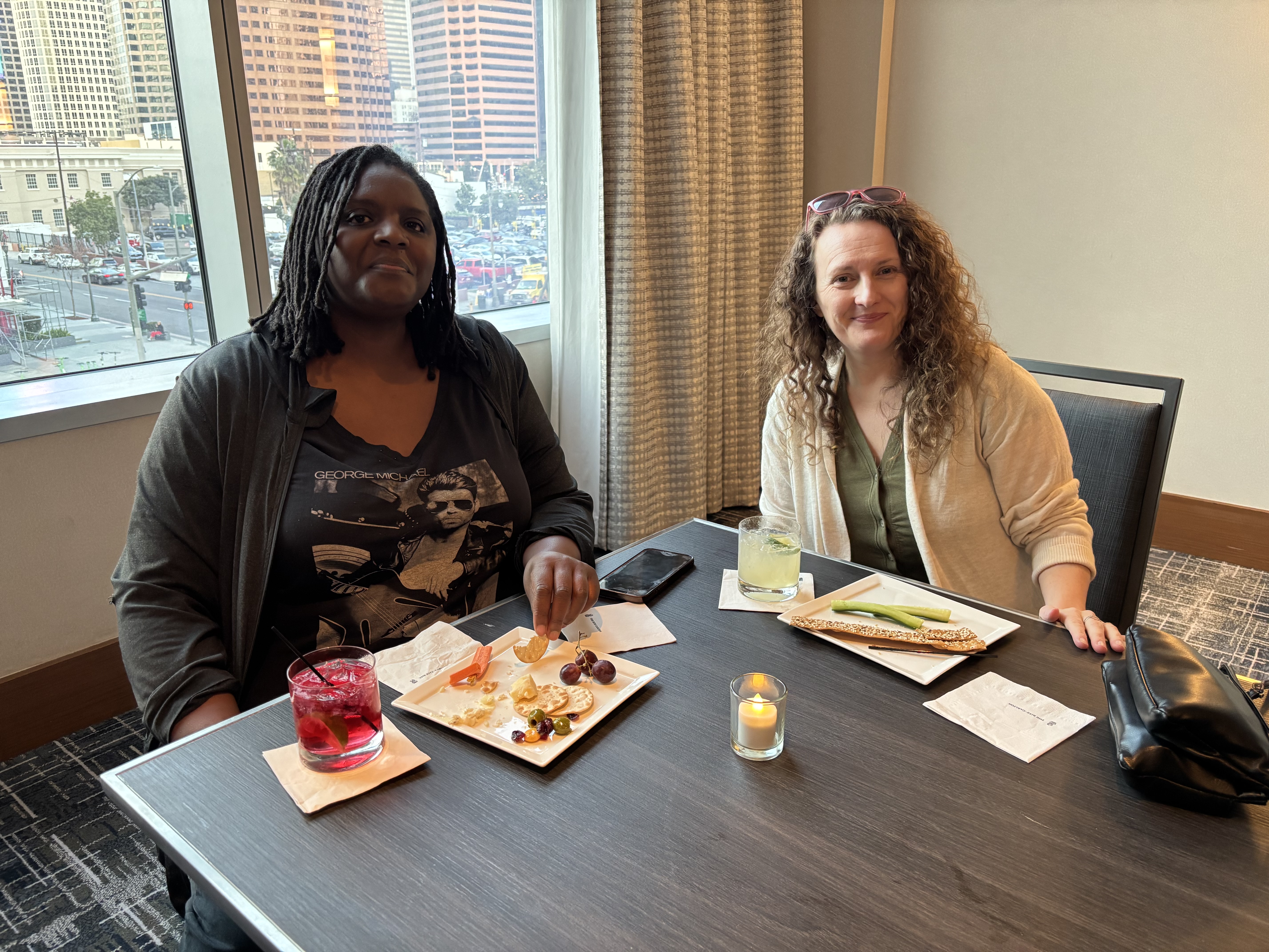 Two people at reception 