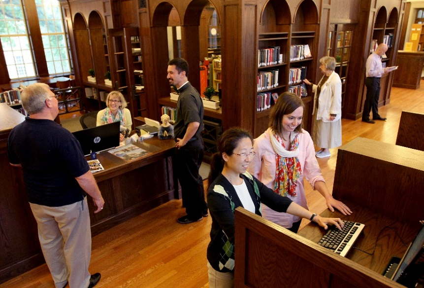 Library with patrons within
