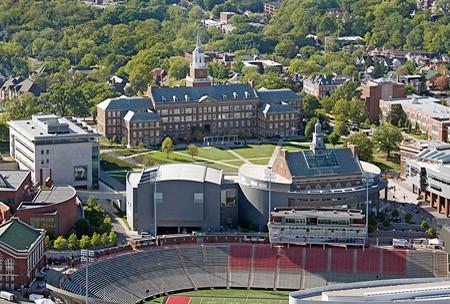 Image of nippert and Arts & Sciences hall