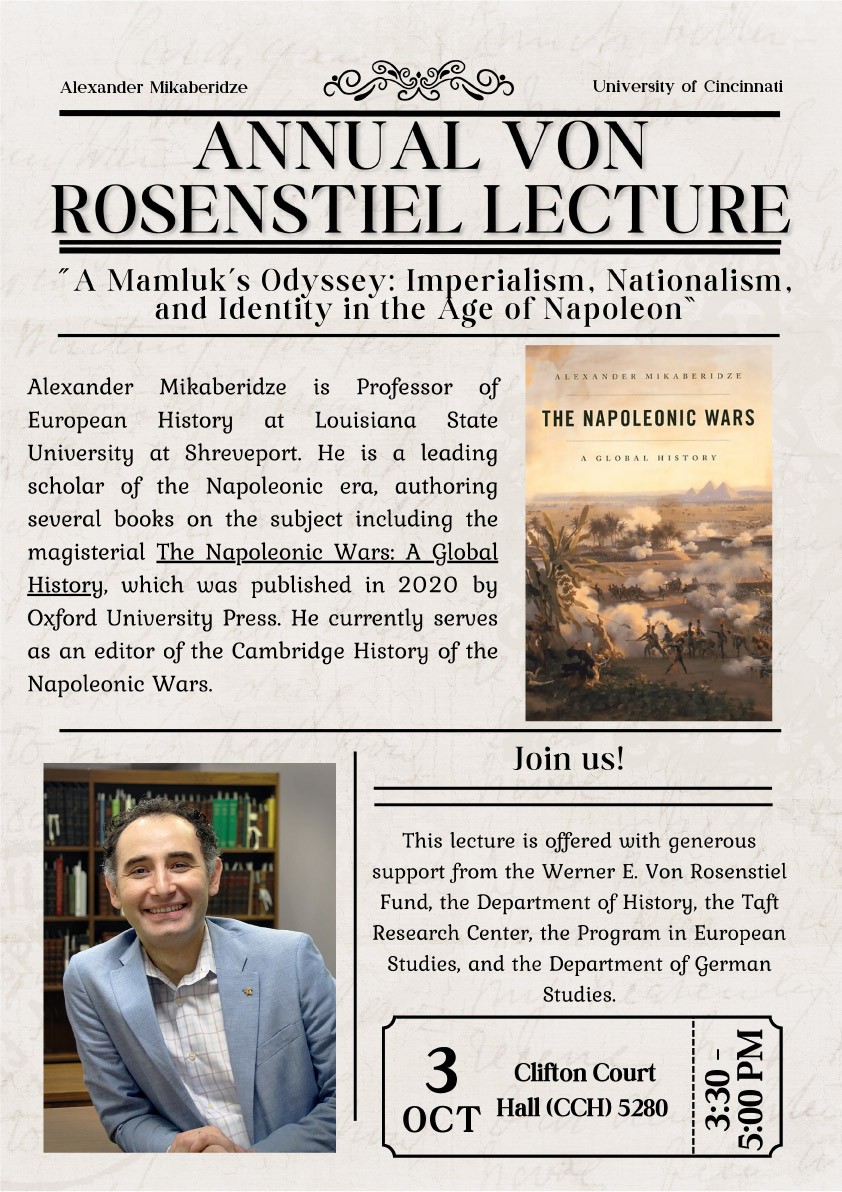 Poster for the Annual Con Rosenstiel Lecture - Text next to image