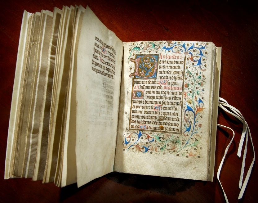 Open book with illustrations